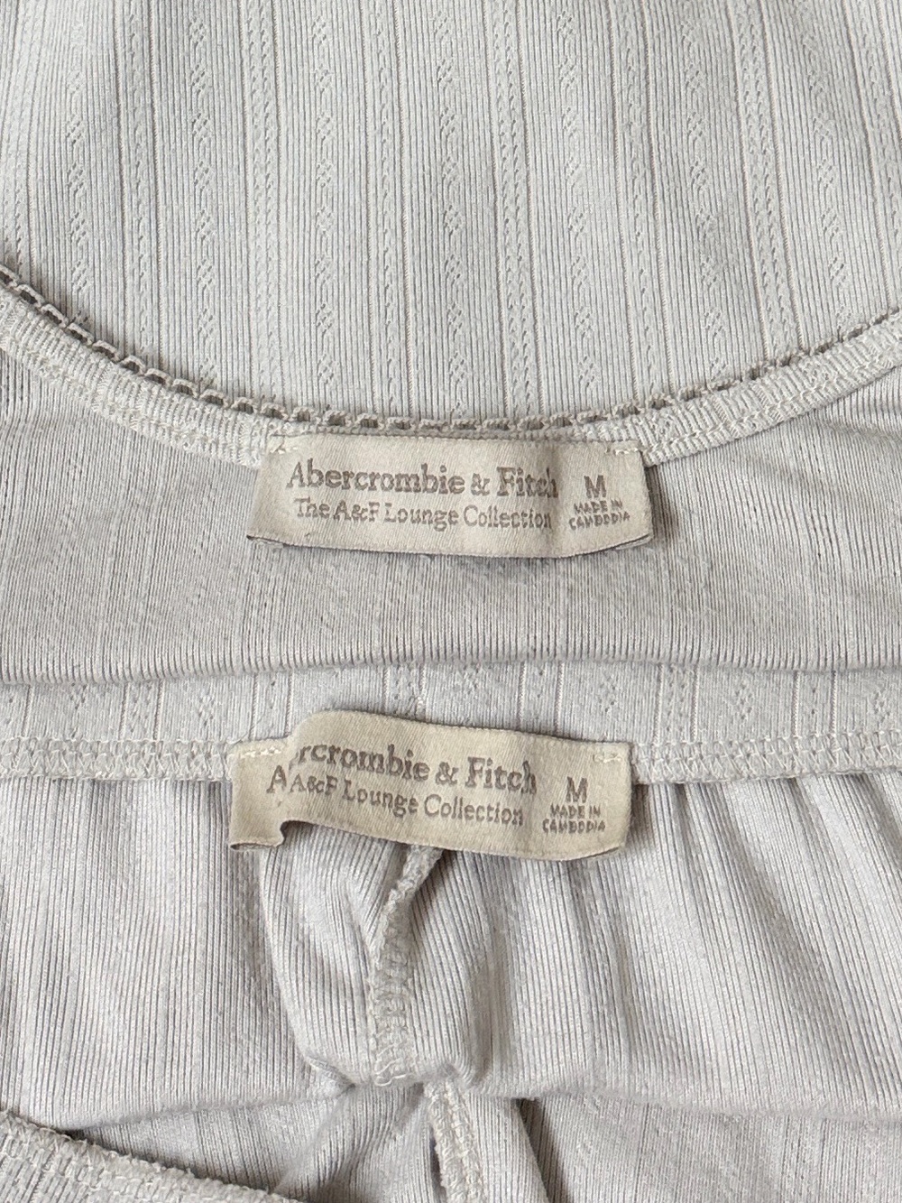 Abercrombie & Fitch A&F Lounge Collection Ribbed Cream Pajama Set - Picture 2 of 6